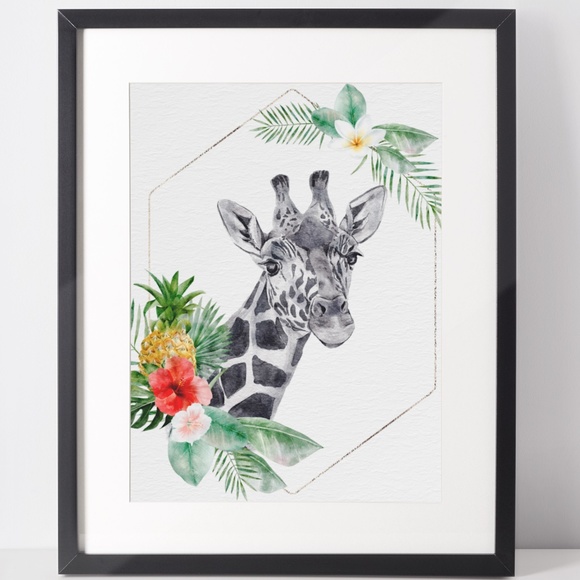 Other - Wall Art Cute Giraffe Portrait Print Unframed